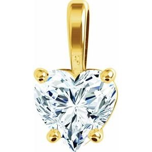 18K Geelgoud 8x8 mm Hart Hanger Montuur - Afbeelding 3