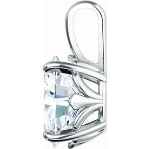 14K Witgoud 7x5 mm Ovaal 4-Prong Hanger Montuur - Afbeelding 3