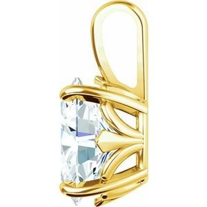 18K Geelgoud 11x9 mm Ovaal 4-Prong Hanger Montuur - Afbeelding 3