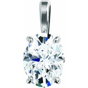 14K Witgoud 7x5 mm Ovaal 4-Prong Hanger Montuur - Afbeelding 5