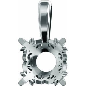 18K Witgoud 7 mm Rond 4-Prong Vintage-Inspired Scroll Hanger Montuur