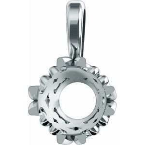 18K Witgoud 7 mm Rond 4-Prong Scroll Hanger