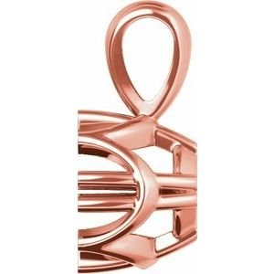 14K Roségoud 7 mm Rond Chaton Hanger Montuur - Afbeelding 2
