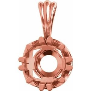 14K Roségoud 7 mm Rond Chaton Hanger Montuur