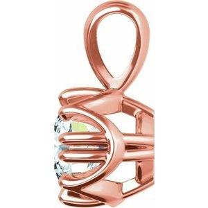 14K Roségoud 7 mm Rond Chaton Hanger Montuur - Afbeelding 4