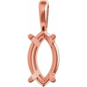 14K Roségoud 7x4 mm Marquise Hanger Montuur