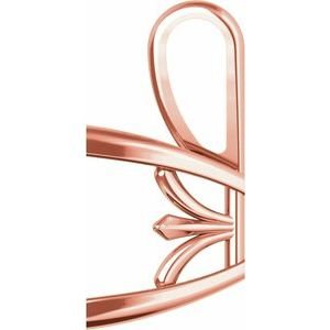 14K Roségoud 7.5x7.5 mm Princess V-End Flora Hanger Montuur - Afbeelding 2