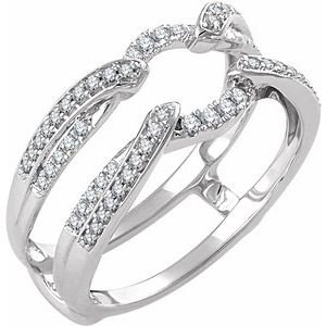 14K Witgoud 1/3 CTW Natuurlijke Diamant Ring Guard
