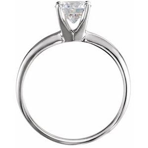 14K Geel/Witgoud 6-6.6 mm Rond 4-Prong Lichtgewicht Solitair Verlovings Ring Montuur - Afbeelding 4