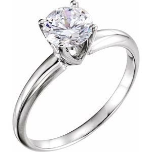 14K Geel/Witgoud 7.8-8.6 mm Rond 4-Prong Lichtgewicht Solitair Verlovings Ring Montuur - Afbeelding 3