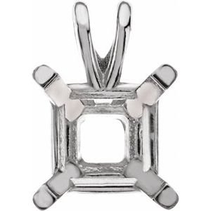 14K Witgoud 10 mm Princess 4-Prong Lichtgewicht Hanger Montuur