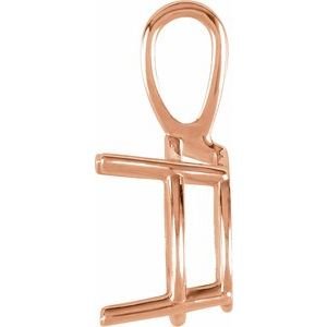 14K Roségoud 8x5 mm Peer Chaton Hanger Montuur - Afbeelding 2