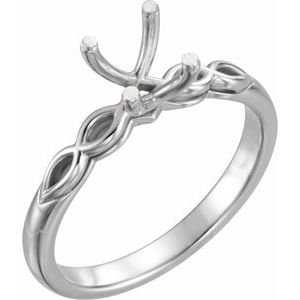 18K Witgoud 6.5 mm Rond Solitair Verlovings Ring Montuur