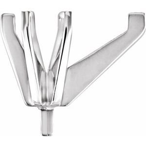 14K Witgoud 10.5x6.5 mm Peer 6-Prong Hoge Zetkop met stift