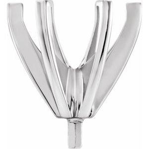 14K Witgoud 4.2-4.9 mm Rond 6-Prong Hoge Zetkop met stift