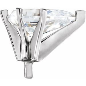 18K Witgoud 12x7.5 mm Peer 6-Prong Hoge Zetkop met stift - Afbeelding 3