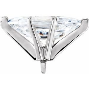 18K Witgoud 11.5x5.5 mm Marquise 6-Prong Hoge Zetkop met stift