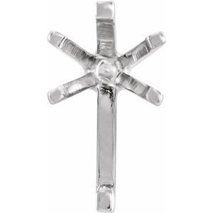 18K Witgoud 12x7.5 mm Peer 6-Prong Hoge Zetkop met stift - Afbeelding 2