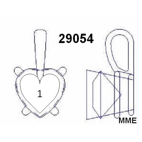 18K Geelgoud 8x8 mm Hart Hanger Montuur - Afbeelding 4