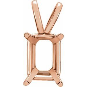 14K Roségoud 10x8 mm Emerald Lichtgewicht Hanger Montuur