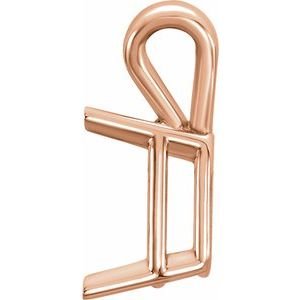 14K Roségoud 8x6 mm Emerald Lichtgewicht Hanger Montuur - Afbeelding 2