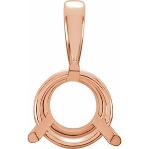 14K Roségoud 4.5 mm Rond 3-Prong Hanger Montuur