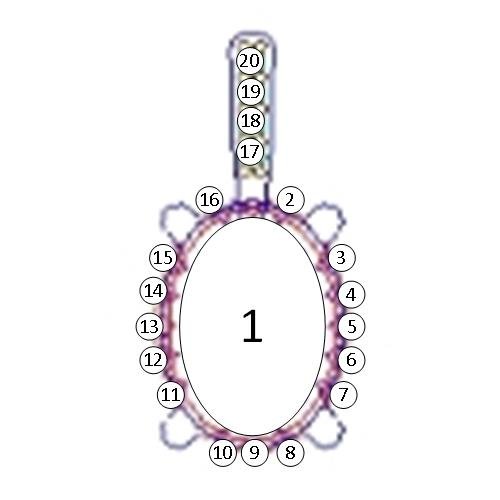 18K Witgoud 8x6 mm Ovaal .04 CTW Natuurlijke Diamant Semi-Gezet Hanger - Afbeelding 3