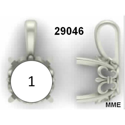 18K Witgoud 5 mm Rond 4-Prong Flora Hanger Montuur - Afbeelding 4