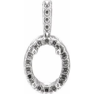 18K Witgoud 7x5 mm Ovaal Halo-stijl Hanger Montuur