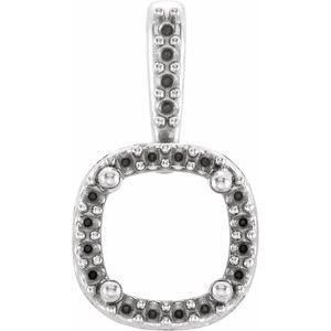 18K Witgoud 7x7 mm Cushion 4-Prong Halo-stijl Hanger Montuur