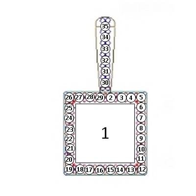 14K Witgoud 6x6 mm Princess 4-Prong Halo-stijl Hanger Montuur - Afbeelding 3