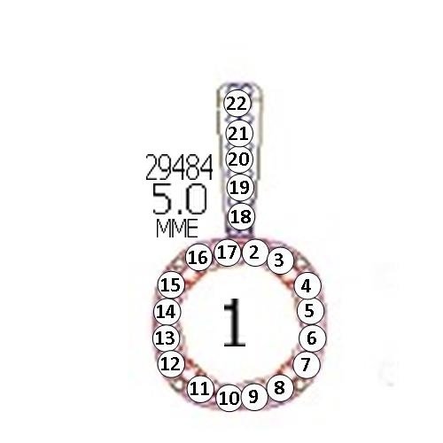 18K Geelgoud 5x5 mm Cushion 4-Prong Halo-stijl Hanger Montuur - Afbeelding 3
