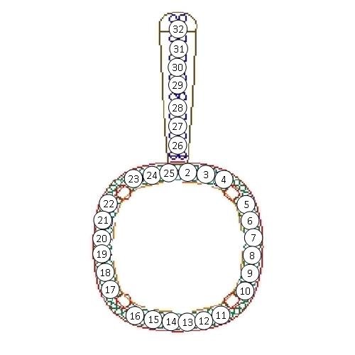 18K Geelgoud 8x8 mm Cushion 4-Prong Halo-stijl Hanger Montuur - Afbeelding 3