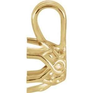 14K Geelgoud 8.5 mm Rond 6-Prong Hanger Montuur - Afbeelding 2
