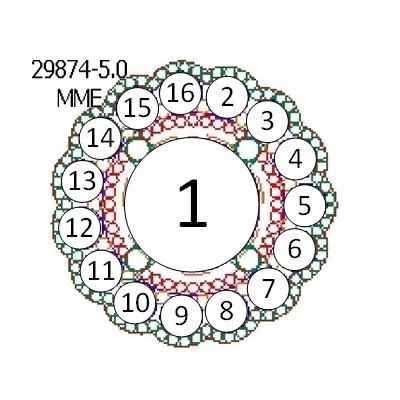 14K Witgoud 5 mm Rond 4-Prong Halo-stijl Zetkop met stift - Afbeelding 4