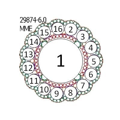 14K Witgoud 6 mm Rond 4-Prong Halo-stijl Zetkop met stift - Afbeelding 4