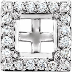 14K Witgoud 8 mm Princess 3/8 CTW Natuurlijke Diamant Semi-Gezet Halo-stijl Zetkop met stift