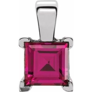 14K Geelgoud 6 mm Princess V-Prong Hanger Montuur - Afbeelding 4