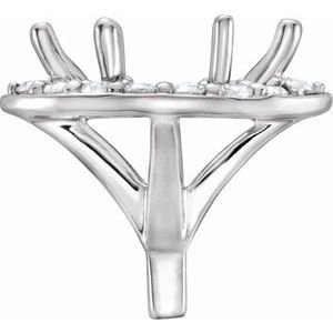 14K Witgoud 8x4 mm Marquise 1/5 CTW Natuurlijke Diamant Semi-Gezet Halo-stijl Zetkop met stift - Afbeelding 2