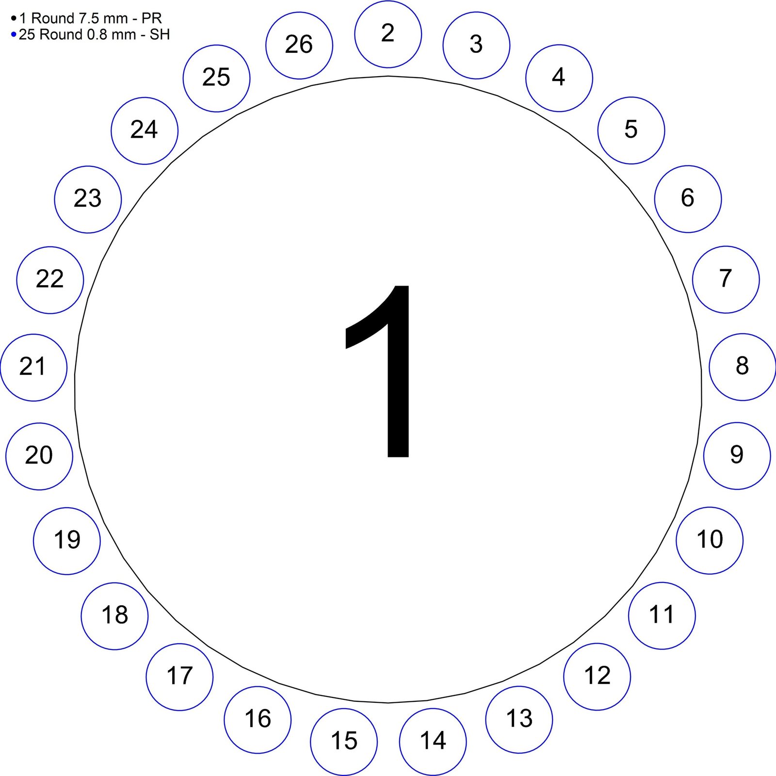 14K Witgoud 7.5 mm Rond 4-Prong Hidden Halo-stijl Zetkop met stift - Afbeelding 4