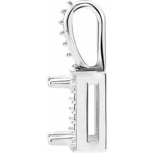 14K Witgoud 6x6 mm Princess 4-Prong Halo-stijl Hanger Montuur - Afbeelding 2