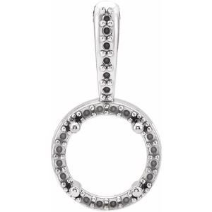 18K Witgoud 7 mm Rond 4-Prong Halo-stijl Hanger Montuur