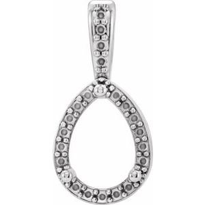 18K Witgoud 8x5 mm Peer Halo-stijl Hanger Montuur