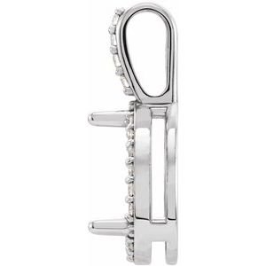 14K Witgoud 8x5 mm Peer .06 CTW Natuurlijke Diamant Semi-Gezet Hanger - Afbeelding 2