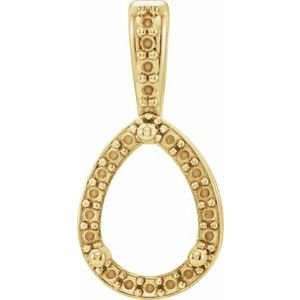18K Geelgoud 8x5 mm Peer Halo-stijl Hanger Montuur