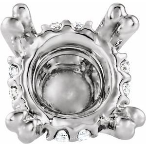 14K Witgoud 7.2 mm Rond .08 CTW Natuurlijke Diamant Semi-Gezet Zetkop met stift - Afbeelding 2