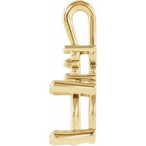 18K Geelgoud 5x3 mm Ovaal 4-Prong met zijstenen Hanger Montuur - Afbeelding 2