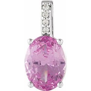 14K Witgoud 5x3 mm Ovaal .0075 CTW Natuurlijke Diamant Semi-Gezet Hanger - Afbeelding 3