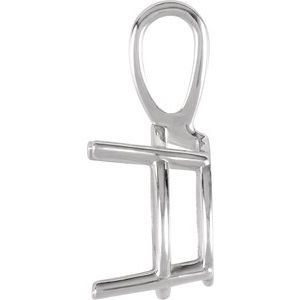 14K Witgoud 9x6 mm Peer Chaton Hanger Montuur - Afbeelding 2