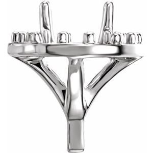 14K Witgoud 5.8 mm Rond 4-Prong Halo-stijl Zetkop met stift - Afbeelding 2